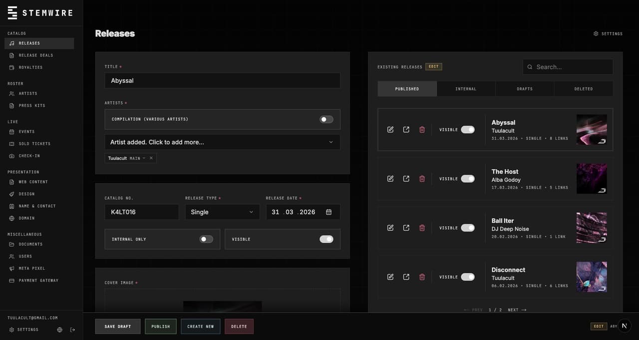 Stemwire releases operations screen